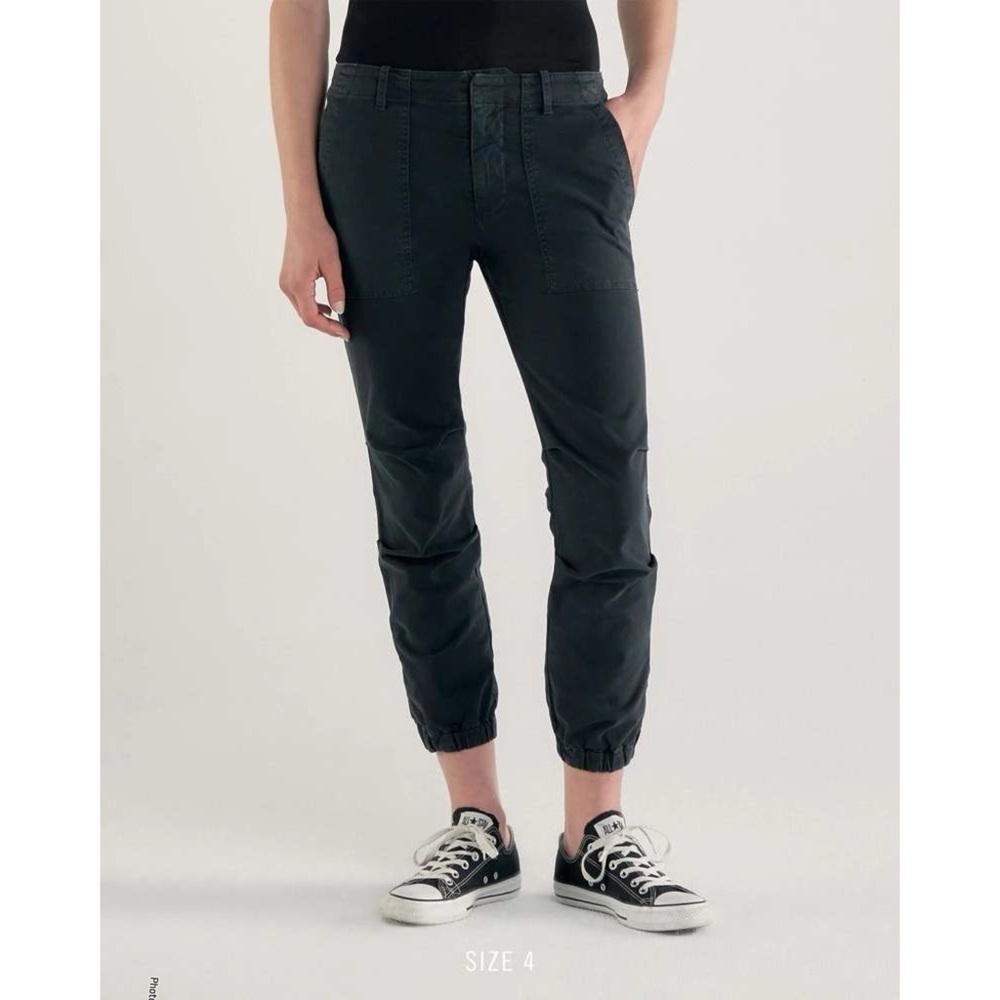 Nili Lotan Black Cargo military Pants Relaxed Fit Elastic Waist size 0